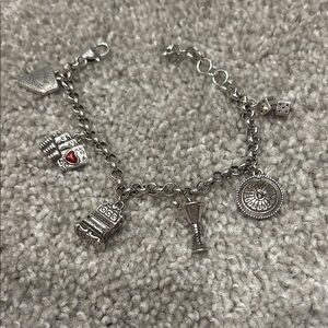 Brighton Silver Las Vegas Nevada Charm Bracelet - 6 charms dice cards gamble